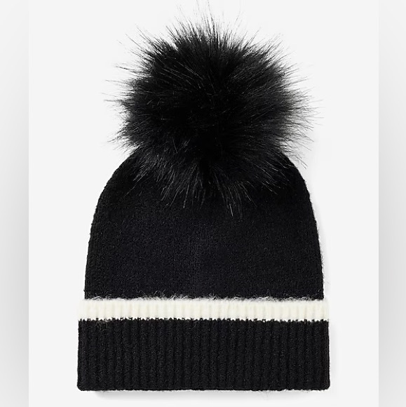 Express Tipped Pom Beanie & Scarf Set - Picture 3 of 5